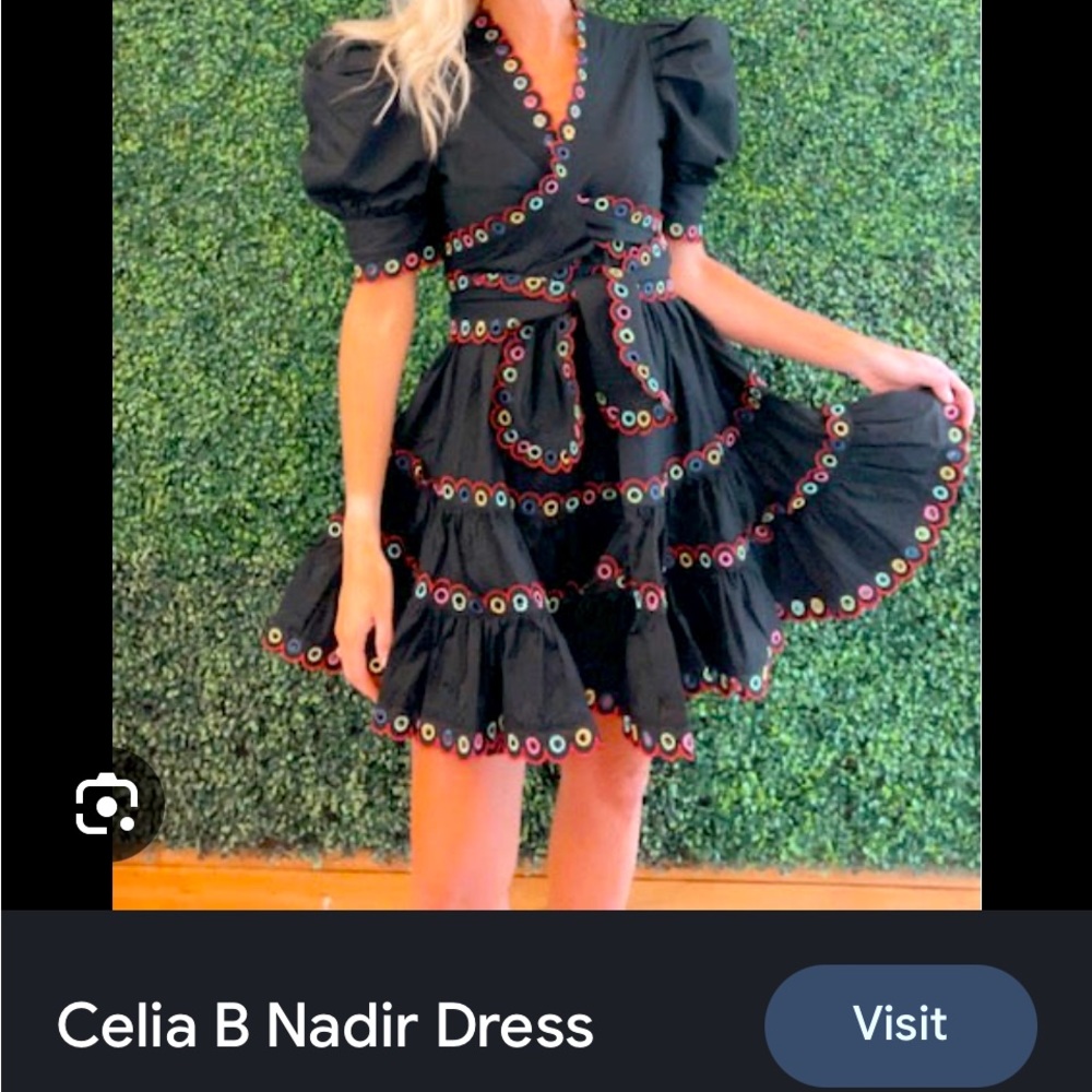 Black and multicoloured trim; Celia B dress, whimsical dress